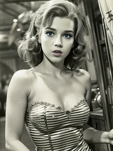 Beautiful woman in the 50s of the 20th century. Jahrhunderts，sexyhaltung,  (hole body)