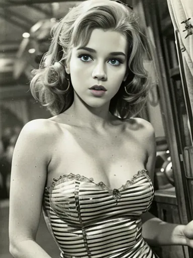 beautiful woman in the 50s of the 20th century. jahrhunderts，sexyhaltung,  (hole body)