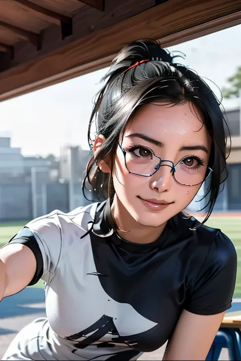 sports competitionsの日、sports competitions、gallery、students cheering、女子100 m競走、((highest quality:1.4、8k、32k、hmph:1.3))、(an unpara...