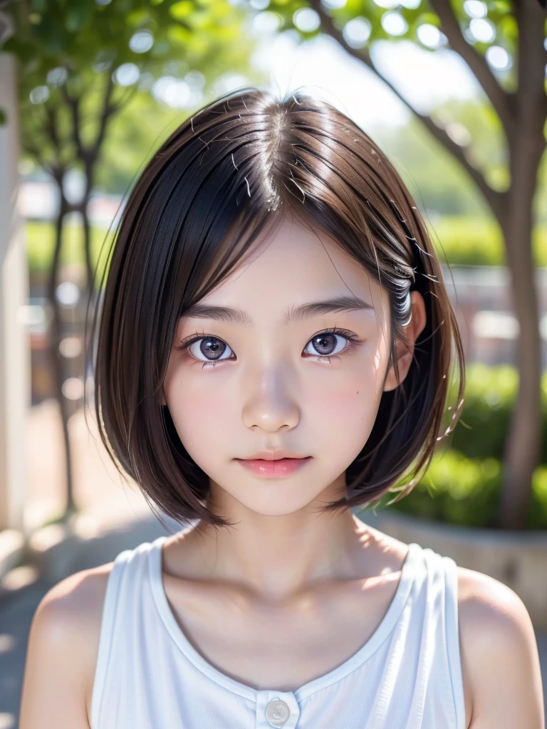 12 years old, (japanese Famous idol:1.4) (1cute girl:1.4) (very young face:1.4) best quality, face focus, soft light, ultra high res, (photorealistic:1.4), RAW photo, 1japanese girl, solo, cute, (pupil, lights in the eyes), detailed cute face, (small chest),(high resolution detail of human skin texture),  Dress, (portrait)