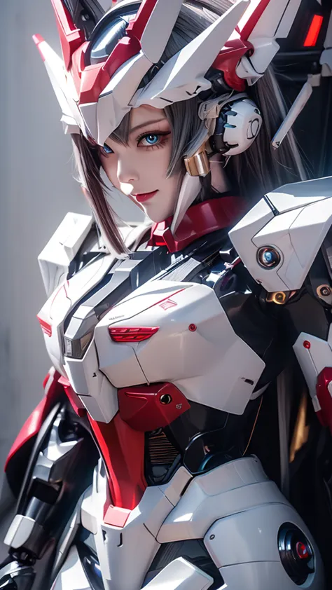 Textured skin, Super Detail, high details, High quality, Best Quality, hight resolution, 1080p, hard disk, Robot Girl,(Gundam Gi...