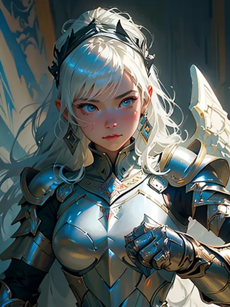 A close-up of a woman in a dress and a knight, Knights and princesses, Artgerm and Atey Ghailan, Angel Park, knight in armor dan...