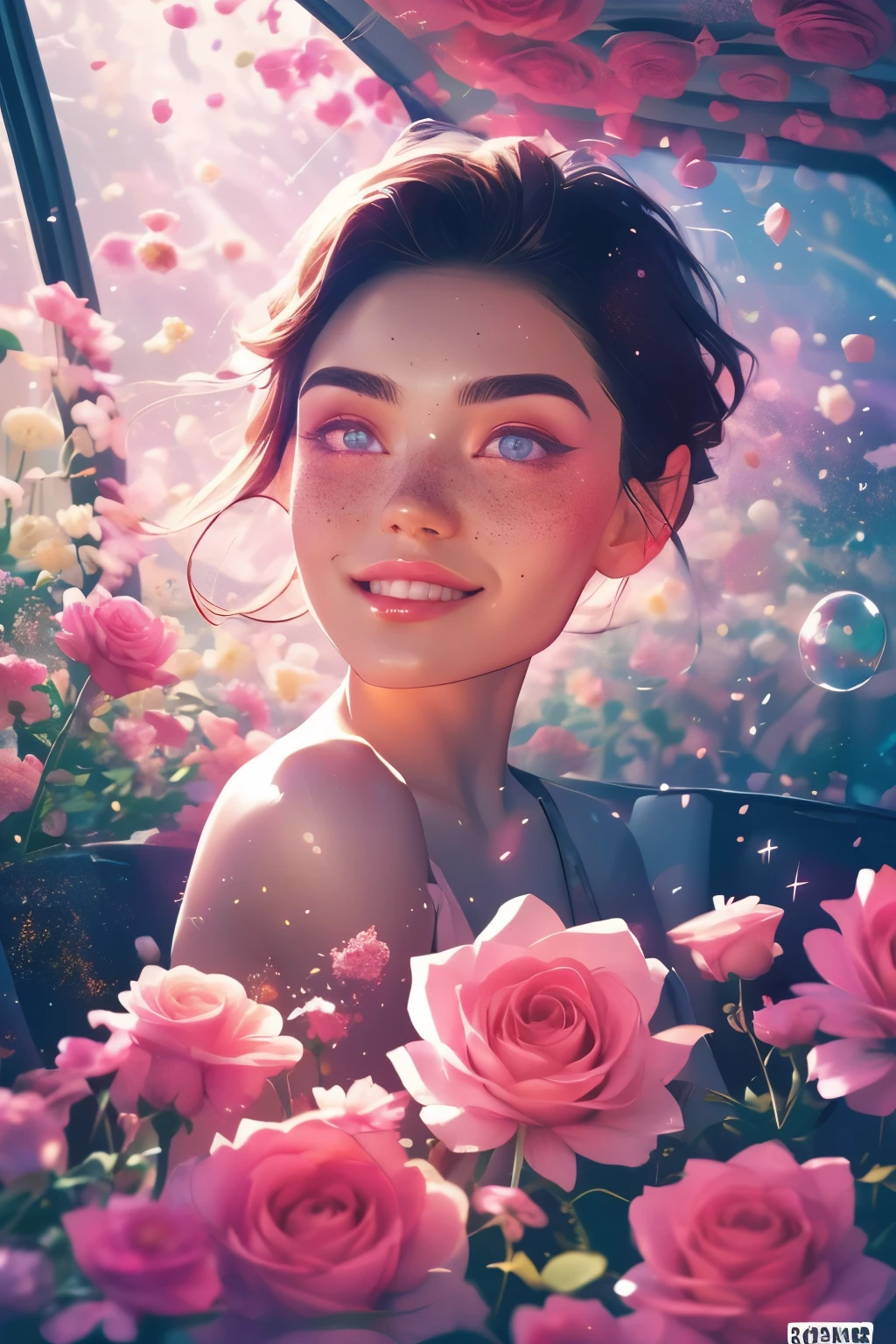 (C&#39;est une belle, complexe, (romantique) fantasy image that emphasizes beauty Et grace.) Generate a blind curvy woman avec soft natural freckles. Her face is important Et should be (Parfaitement formé) avec (beautiful Lèvres gonflées) Et (fonctionnalités parfaites). Il y a une jolie tache de rousseur sur sa lèvre. The image exudes ethereal beauty Et soft fantasy, avec Miroitering shades of pink throughout. Surround her avec eternal roses in Miroitering shades. Assurer la perfection de son visage, cheveux, Et eyes. Include doux Et detailed birds Et soft, luminous flowers Et detailed roses. Utilize dynamic composition Et dramatic lighting Et cinematic lighting to create an Intéressant fantasy image. The background of the image is Intéressant Et ultra-detailed, avec soft fantasy lighting Et gradients. Inclure des détails fantastiques, aura mignonne, Coloré, coloré, Et Intéressant magical background. Le fond de l&#39;image est décoré dans des tons de rose, Miroiter, Paillettes, Et fantasy details like colored bubbles Et cosmos. Inclure des taches de rousseur subtiles, natural freckles Et a diffused realistic skin tone. Incorporer des éléments de haute fantaisie, fantaisie, Et detailed elegance. Rose anglaise, princesse, courtisane, noble, doux, Adorable, calme, Adorable, Miroitering, scintillant, Paillettesing, fantaisie astrologique, (((chef-d&#39;œuvre))), (la plus haute qualité), rose magique, jardin fantastique, Beau visage, visage parfait, Lèvres gonflées, Intéressant, sourire timide, éléments fantastiques, rose magique, Beaux yeux, perfect Lèvres gonflées, tons de bijoux, luminosité. Taken avec a canon camera.