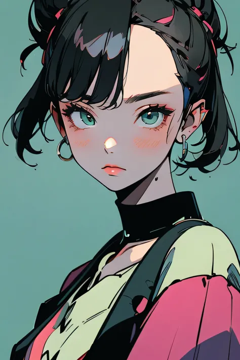 beautiful, masterpiece, best quality, extremely detailed face, perfect lighting, 1girl, solo, sketch, marnie pokemon, asymmetric...