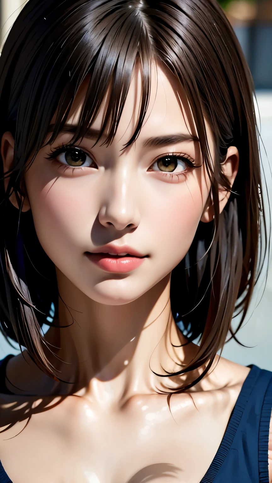 masterpiece, 最high quality, Ultra-high resolution, (Realistic:1.4), Beautiful face in every detail, High Quality Clothing, Amazing European Women, very cute, Portraiture, Soft skin and perfect face、Perfect Face, Shoot your hair, 8K resolution,Super Realistic,Very detailed,high quality, A broad perspective, (short hair:1.3)