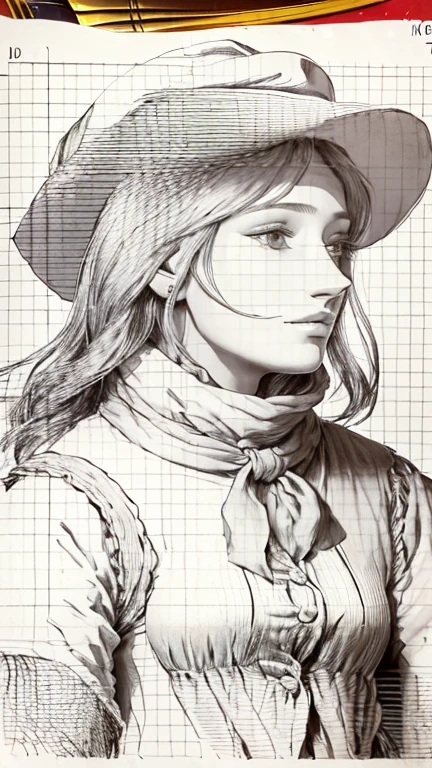 sketches of a woman in a hat and scarf on a table, inspired by Prince Hoare, Inspired by Francesco Hayez, inspired by Jean-François Millet, inspired by Lucy Madox Brown, inspired by Lucas van Leyden, sketched, 🤤 girl portrait, portrait 4 / 3, inspired by Francis Davis Millet, old sketch, solo portrait 🎨🖌️
