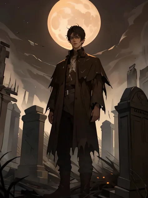 Dark, boy with brown hair and dark clothing, boy in a cemetery, boy in a graveyard, dark, dark creepy boy, boy with dark hair, d...