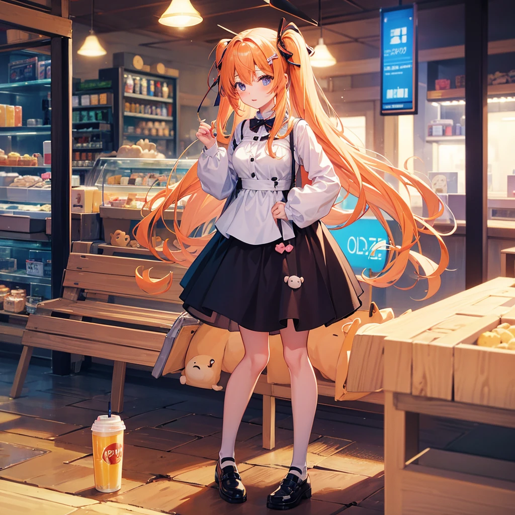 Chica anime con café y osito de peluche., Chica anime bebiendo bebida energética, chica con tema de refrescos, Estilo de arte anime Moe, Bonito estilo de arte, estilo anime 4k, Imágenes de anime de linda chica, Estilo anime 2D, Soft ilustración animada, estética anime, ilustración animada, Ilustraciones de estilo anime, nocturno, mikudayo, Arte digital estilo anime