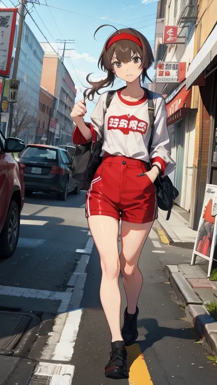 ryoubi,flashy clothing,confused expression,urban area,