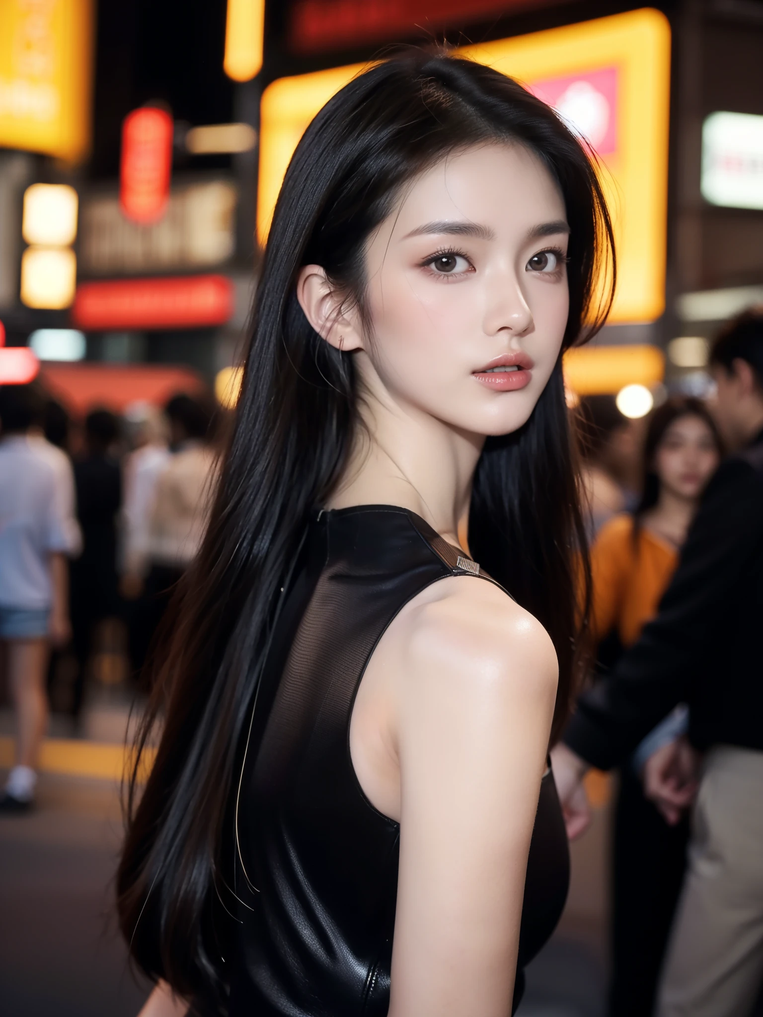 In den belebten Straßen von Shibuya, Japan, inmitten der Neonlichter und der pulsierenden Energie, eine Szene aus der Vergangenheit wird lebendig. Stellen Sie sich Folgendes vor: ein Supermodel, Strahlt zeitlose Eleganz aus, geschmückt mit Vintage-Kleidung aus den 90ern, zieht mühelos die Aufmerksamkeit auf sich, während sie für ein Fotoshooting posiert. Das Klicken einer analogen Kodak-Kamera erfüllt die Luft, jeden Moment mit einer Aura der Nostalgie festhalten.

Das Selbstvertrauen des Models ist spürbar, während sie Posen einnimmt, die an ikonische Supermodels der vergangenen Ära erinnern. Ihre Kleidung, a blend of grunge and glamour, versetzt den Betrachter in eine vergangene Ära der Moderevolution. Die Straßen von Shibuya, eine Leinwand urbaner Kunst, bieten die perfekte Kulisse für diese zeitlose Fotosession.

Als Fotograf, ein Meister seines Faches, justiert das Objektiv seiner Kodak Analogkamera, Er fängt gekonnt die Essenz des Augenblicks ein. Durch die Linse, Die Welt verwandelt sich in ein sepiafarbenes Meisterwerk, die pure Emotion und Authentizität der 90er-Jahre-Ästhetik hervorrufend.

Jeder Klick des Auslösers verewigt die Haltung und Eleganz des Modells vor der dynamischen Kulisse der Wahrzeichen von Shibuya.. Der Vintage-Kodak-Filter fügt eine subtile Körnigkeit hinzu, den Retro-Charme der Fotos verstärken, erinnert an eine Zeit, in der die Filmfotografie die Oberhand behielt.

In dieser Verschmelzung von Vergangenheit und Gegenwart, Shibuya wird mehr als nur ein Ort; Es wird zur Bühne für eine zeitlose Darbietung von Stil und Raffinesse. Wenn die Sonne über den belebten Straßen untergeht, hinterlässt eine Spur von Erinnerungen, die auf Film festgehalten wurden, Eines ist sicher – dieser Kodak-Moment wird als Beweis für den anhaltenden Reiz des Retro-Glamours im Herzen des modernen Japans bestehen bleiben. super feiner Körper, super feines Gesicht, super feine Augen, super feine Nase, superfeinen Mund, superfeine Zeiger, super feine Finger, Gute Figur, Sehr perfekter Körper, sehr perfektes Gesicht, Sehr perfekte Augen, sehr perfekte Nase, sehr perfekter Mund, sehr perfekte Hände, sehr perfekte Finger, Super detaillierter Körper, super detailliertes Gesicht, Super detaillierte Augen.