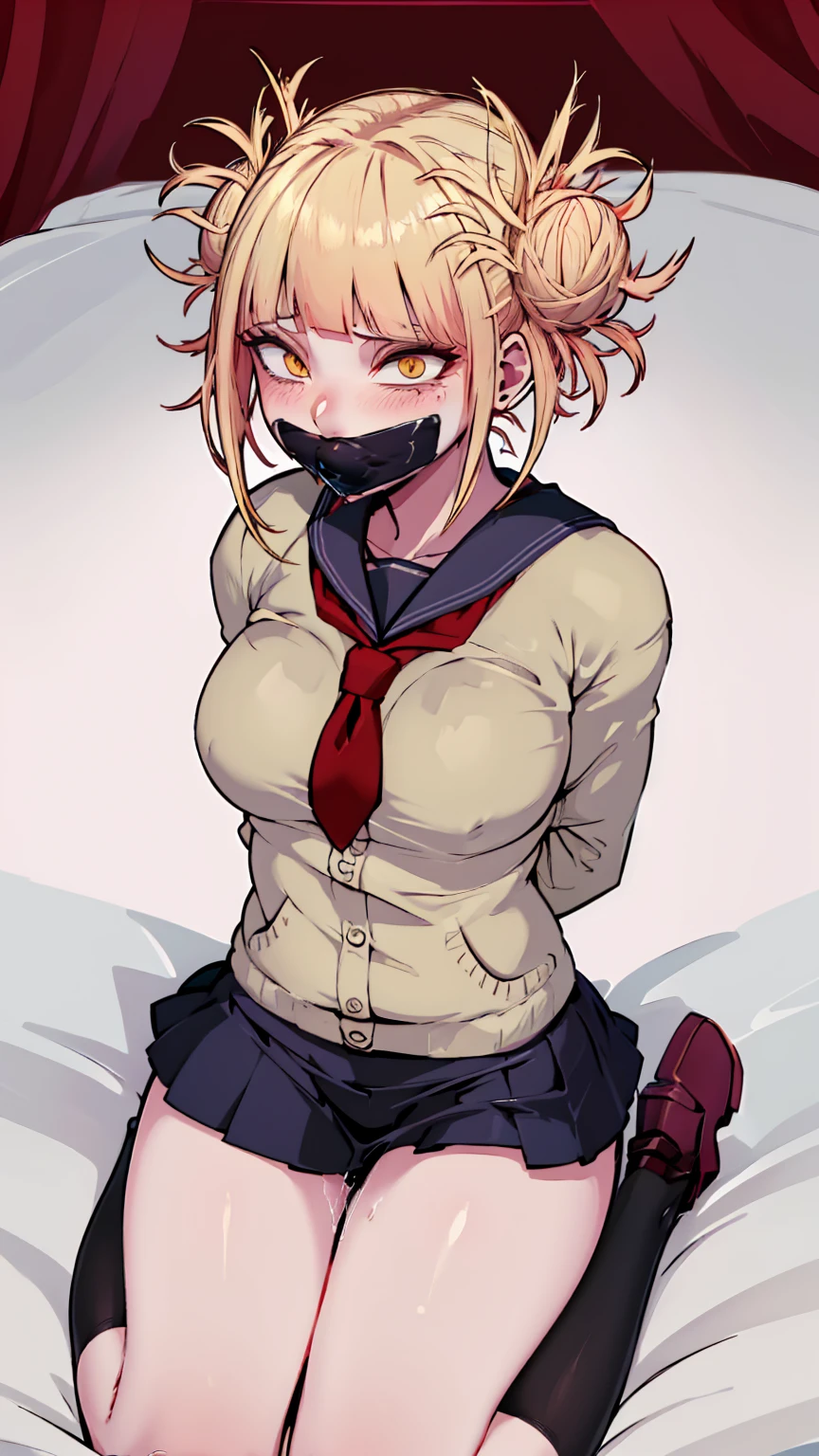 Toga Himiko, nude, Stuffed_Tape_gag, frown, nude, red gag, Ballgag - SeaArt  AI