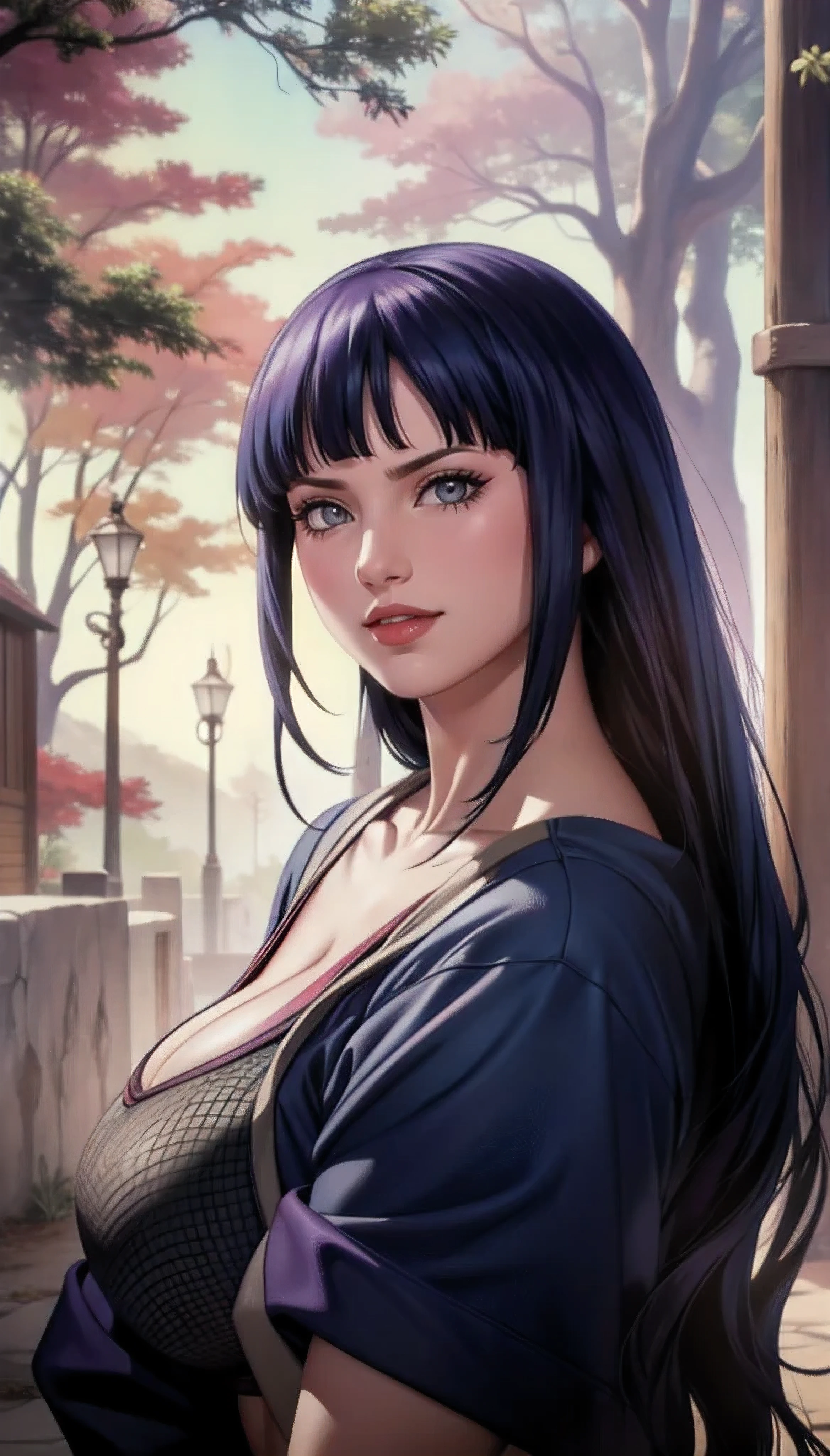 Hinata Hyuga, Una mujer india extremadamente realista, muy linda, Indiana, ropa india, maquillaje indio, 