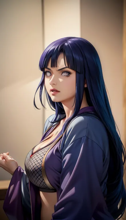 Hinata Hyuga, Uma Mulher Indiana Extremamente Realista, muito linda, Indiana, roupas Indians, Maquiagem Indiana, 