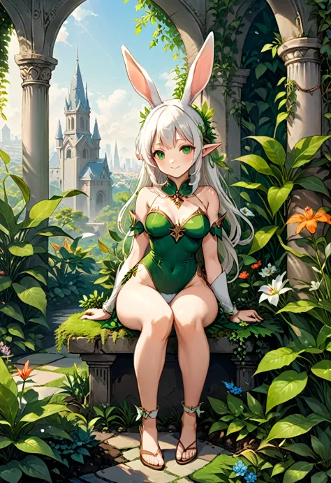 In a secret garden hidden on the edge of the city, the rabbit eared girl serves as the guardian elf of the garden, carefully tak...