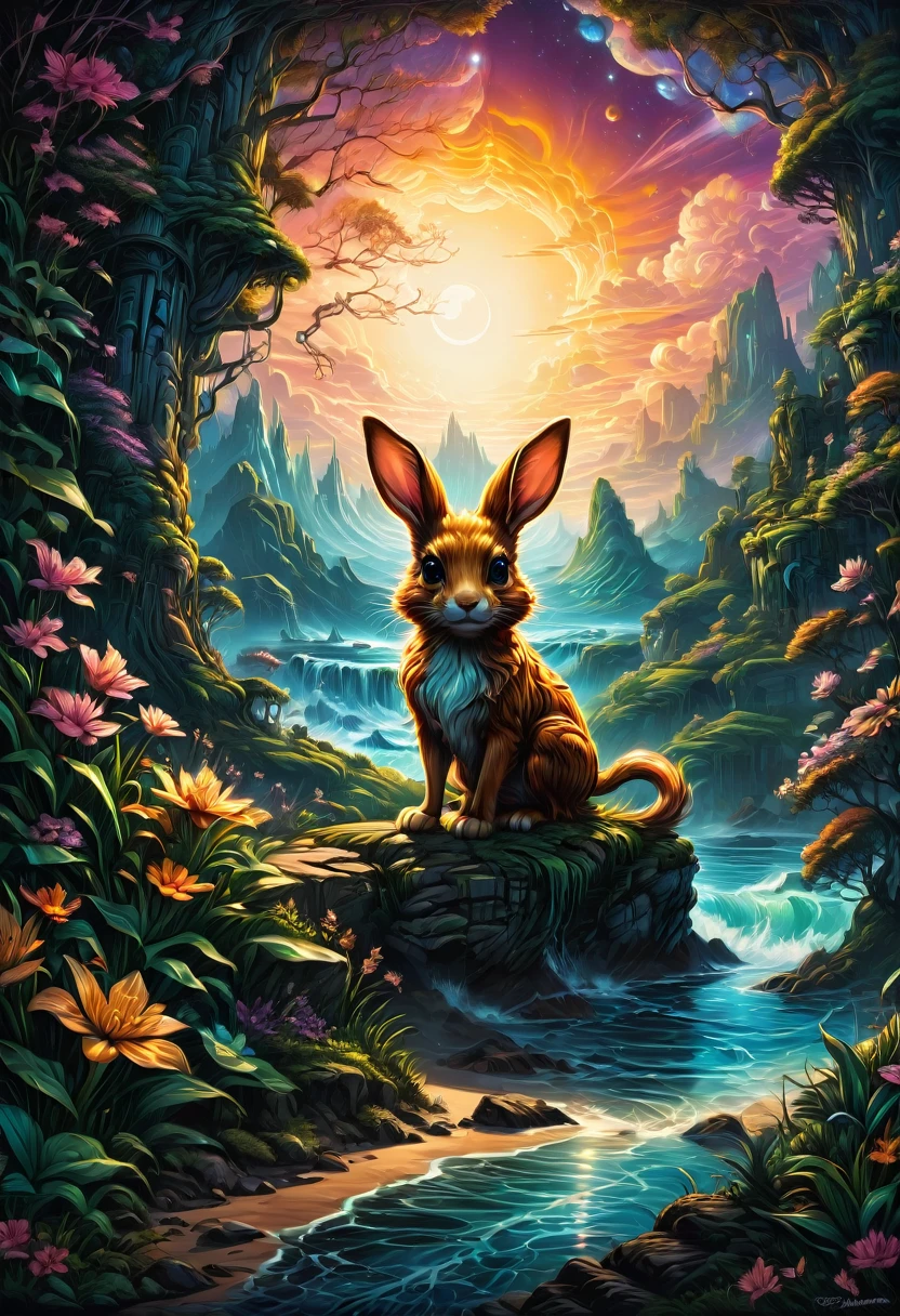 Rabbit Ears, by dan mumford, best quality, masterpiece, very aesthetic, perfect composition, intricate details, ultra-detailed