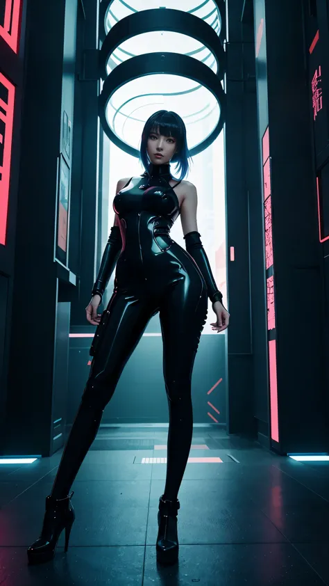 A captivating visual presentation of a futuristic cyberpunk anime girl adorns the image。The girl、Accentuates a slender yet curva...
