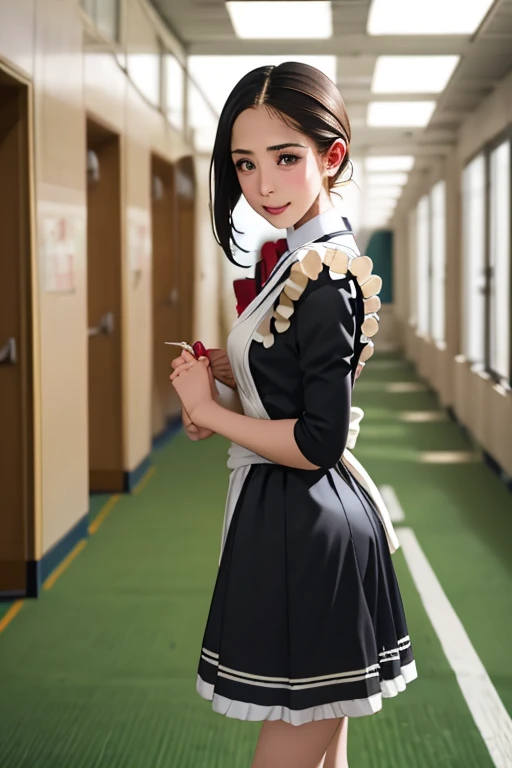 カラフルなMaid clothes、Maid clotheaid Cosplay、beautiful girl、コスプレMaid clothes:2.0、School festival、head to feet、School、classroom、Corridor of the school building、gym、Decoration、