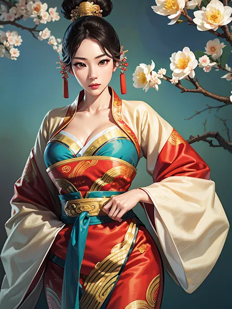 beautiful chinese traditional dress, adult women, Realistic and detailed description, very beautiful woman, korean, Beautiful Ch...