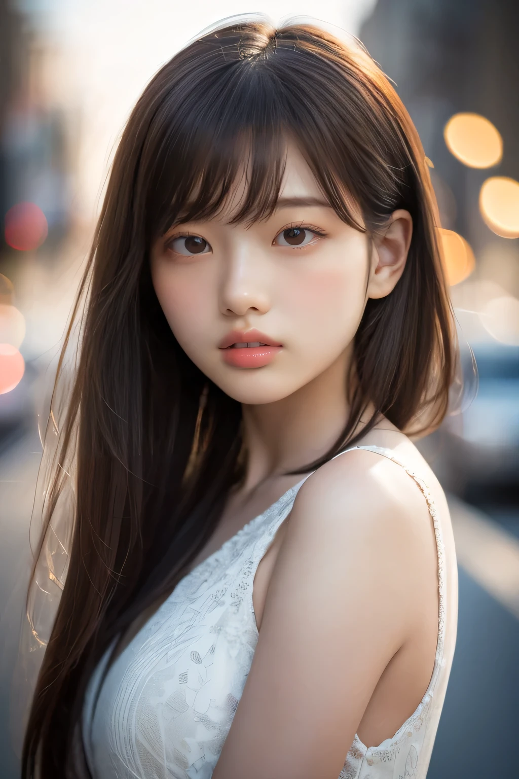  (8k, RAW Photos, highest quality, masterpiece:1.3), (Realistic, photo-Realistic:1.4), (Highly detailed 8k wallpaper), Sharp focus, Depth of written boundary,
 Japanese Idols,very cute,10 years old ,(Long and straight hair :1.3 ), Upper Body, Highly detailed face and eyes,(Shiny skin:1.2),Cinema Lighting, Soft Light, Blur the background, Bokeh , ( Dynamic pose:1.3), (It&#39;s) ,Inside the room,