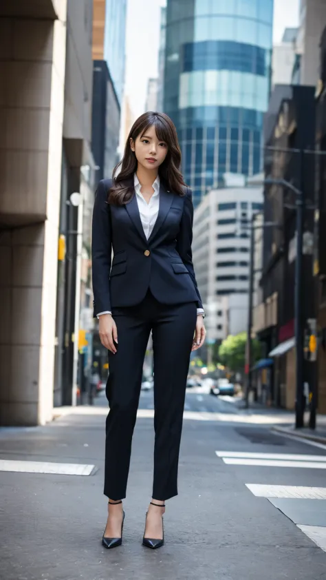 Kaede Karen、８Ｋ、business suit、high waist、Long legs、