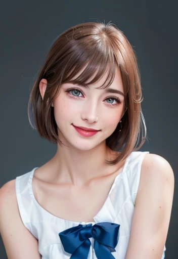 (highest quality、Tabletop、8K、Best image quality、Award-winning works)、 (Red eyeshadow:1.2)、Perfect Makeup、Long eyelashes、Ultra-high definition sparkling eyes、Ultra HD Hair、超High resolutionolution glossy lips、超High resolutionのPerfect Teeth、Ultra HD cute face、Brown Hair、(Very short straight hair:1.1)、Look at me and smile、[clavicle]、Accurate anatomy、With bangs、Ultra high resolution radiant skin、The most detailed face、Ultra-high resolution detailed face、超High resolutionolution hair、Fashion model, 25 years old, [[[[chest]]]], [[[[head]]], [shoulder]]]]], Perfect Eyes, Perfect Iris, Perfect Lips, Perfect Teeth, Perfect Skin, Soft Front Light, shine, High resolution, (Soft colors: 1.2), highest quality, masterpiece, 超High resolution, (photoRealistic:1.37), RAW Photos, One girl, Long Hair, Beautiful Eyes, Beautiful Face, Detailed eyes and face,  Dynamic Lighting, In the Dark, Tabletop, highest quality, Realistic, Very detailed, finely, High resolution, 8K wallpaper, 1. Beautiful Women, Light brown messy hair, Realistic, High resolution, Only one girl , Wavy black hair, Brown eyes,  whole body, Big Breasts, Chest cleavage, Pose Random, 8K, Very detailed, High resolution, To the camera,  (Very Realistic, High resolution), ( Very fine grain, Very fine hair, Very detailedな顔, Very detailedなふっくらとした唇), (school uniform), chest,  Loving smile,  (highest quality: 1. 4), RAW Photos, (Realistic, PhotoRealistic: 1.37), Browsing Caution,highest quality, Best image quality, RAW Photos, Realistic, Photorealistic, Very detailed and beautiful, Best details, One Girl, good looking, Beautiful white skin and glow, Beautiful Eyesは大きくて明るい, Small mouth and thin lips,JP ,22 years old,face,looking at viewer,cowboy shot,(((1boy,stealthaction,stealth_fingering,hetero))),