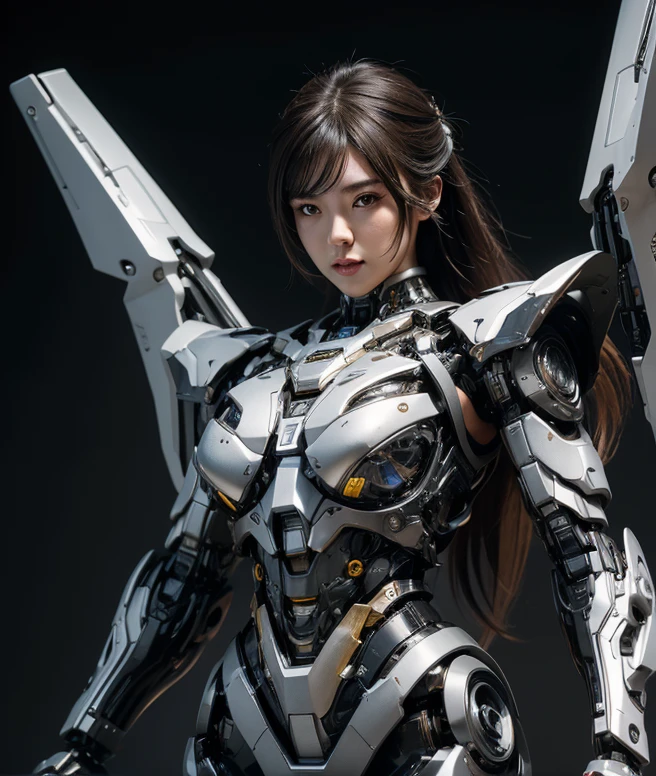 Textured skin, Super Detail, Attention to detail, high quality, high quality, High resolution, 1080p, hard disk, beautiful,(Cyborg Girl),Breast missiles weapons,beautiful cyborg woman,Mecha Cyborg Girl,Battle Mode,Girl with a mechanical body