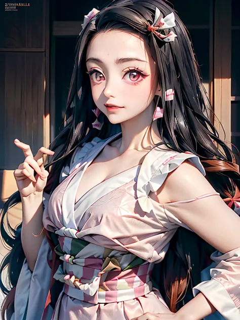 (*k) hd, mejor calidad, obras de maestros, a high resolution, 1 chica, nezuko kamada, ((nezuko de demon slayer)) super beautiful...