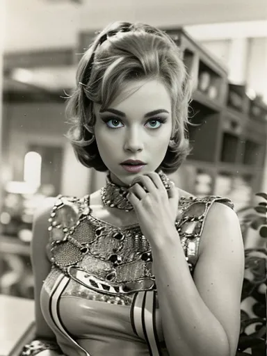 Beautiful woman in the 50s of the 20th century. Jahrhunderts，sexyhaltung