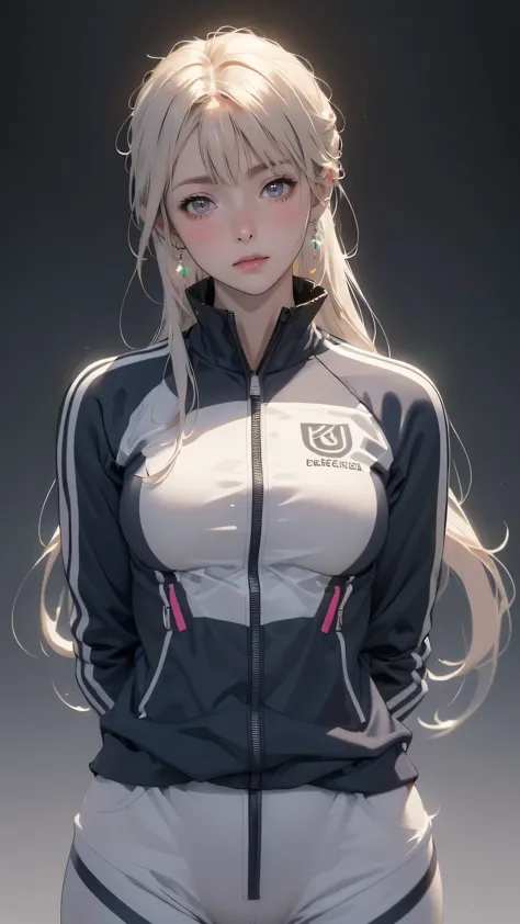 track suit,(Thin type:1.5),(large breasts),(random sexy pose:1.2),(random hairstyle),(Highest image quality,(8K), Ultra-realisti...