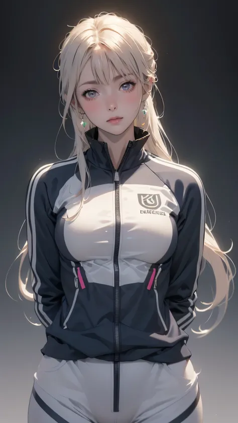 track suit,(thin type:1.5),(large breasts),(random sexy pose:1.2),(random hairstyle),(highest image quality,(8k), ultra-realisti...