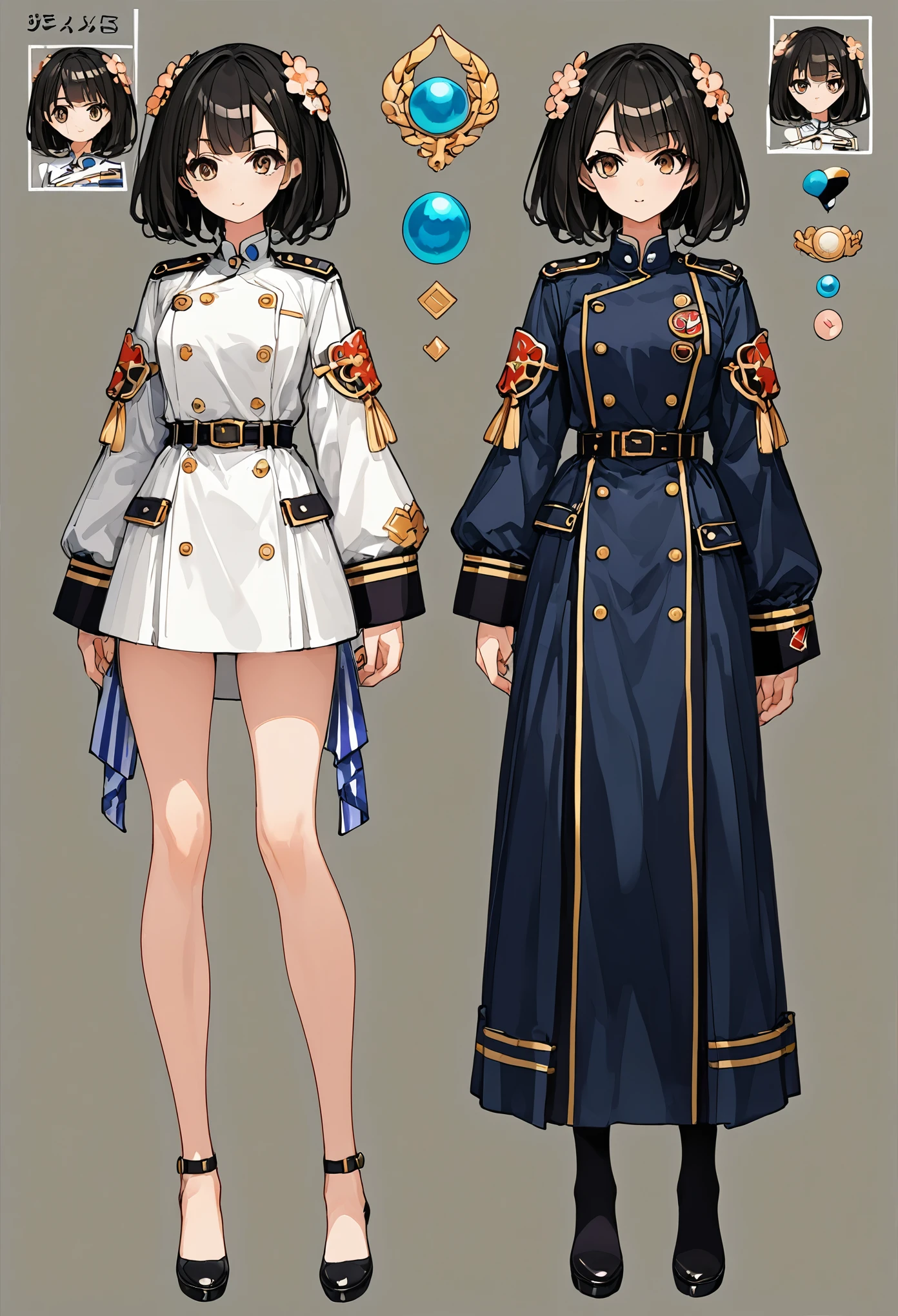 A couple of anime characters are dressed in different outfits - SeaArt AI