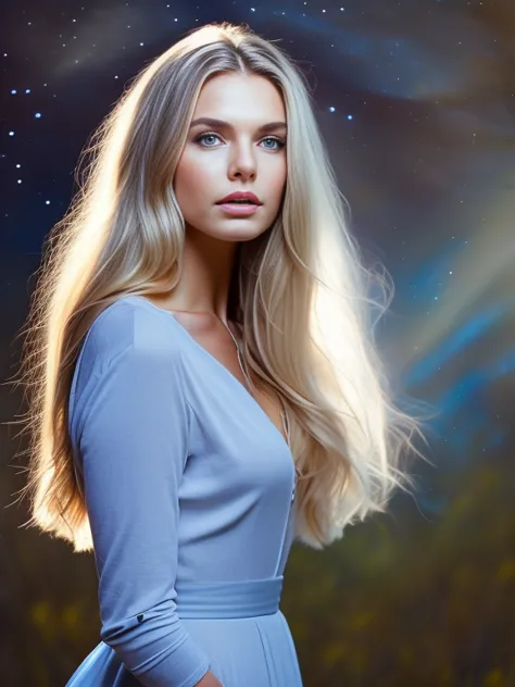 high weist image of  young blonde beautiful girl pose to camera that  resilience, and beauty. Feyre's portrait should frame her ...