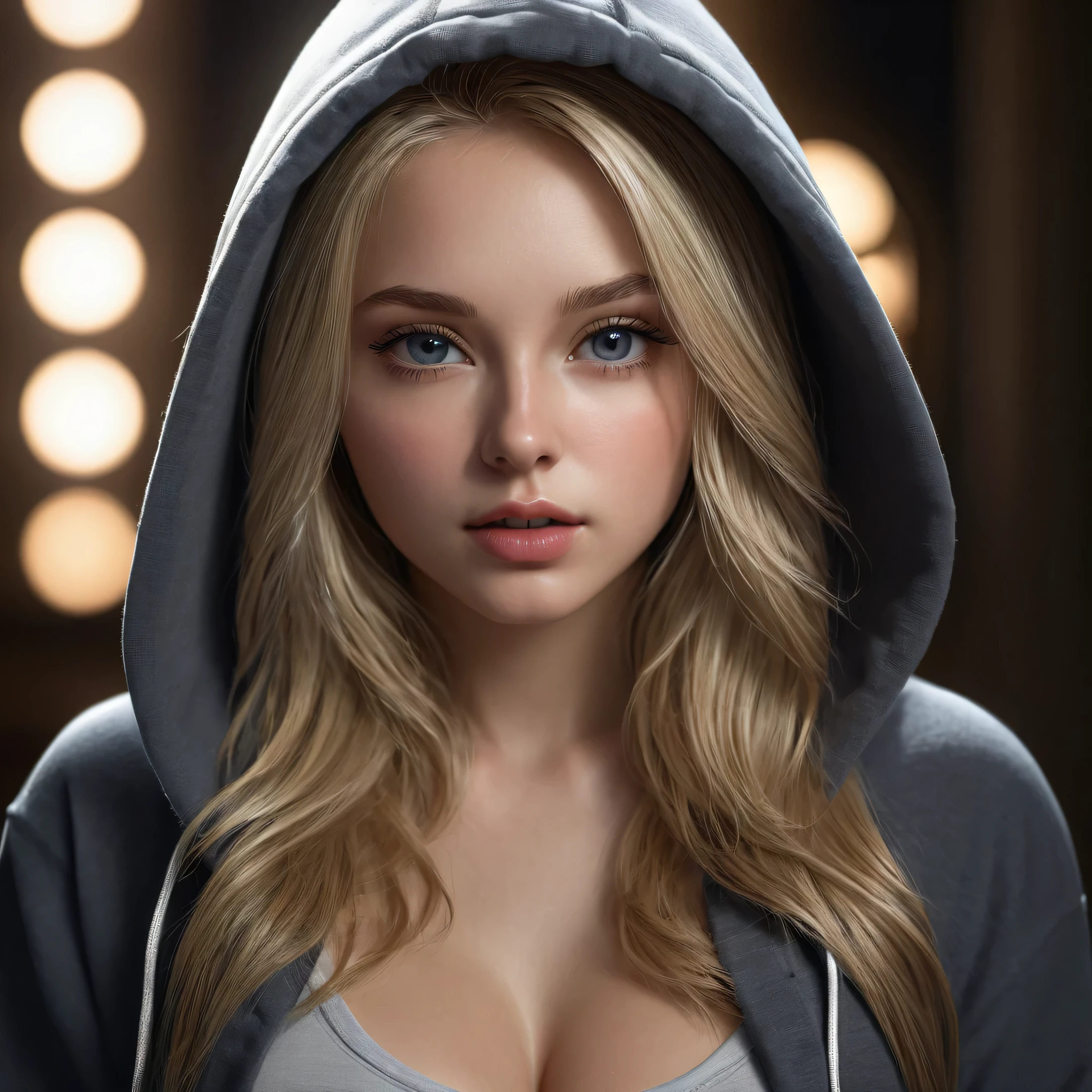 1 Mädchen, langes blondes Haar, perfekte Augen, perfektes Gesicht, perfekter Körper, große Brüste, trägt einen Kapuzenpullover und kurze Shorts, (beste Qualität,4k,8k,highres,Meisterwerk:1.2),ultra-detailliert,(realistisch,photorealistisch,photo-realistisch:1.37),detailliertes Gesicht und Augen,extrem detailliertes Gesicht,schöne detaillierte Lippen,detaillierte Hände,makellose Haut,volumetrische Beleuchtung,dramatische Beleuchtung,filmische Beleuchtung,Hell-Dunkel-Beleuchtung,komplizierte Details,ultra-fine details,hyper-realistisch,sehr detailliert,photorealistisch portrait,atemberaubende Schönheit,wunderschön,elegant,Sinnlich,Modisch,Verlockend,traumhafte Atmosphäre 18 Jahre