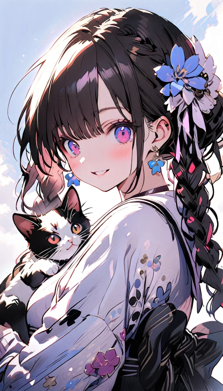 female\(small kid,cute,kawaii,age of 10,2pigtails hair,curly hair,hair color cosmic,big eyes,eye color cosmic,cute dress,[cat ear:2.0],smile,dynamic pose\), BREAK ,background\(inside,messy room,cute room,many kitten\), BREAK ,quality\(8k,wallpaper of extremely detailed CG unit, ​masterpiece,hight resolution,top-quality,top-quality real texture skin,hyper realisitic,increase the resolution,RAW photos,best qualtiy,highly detailed,the wallpaper,cinematic lighting,ray trace,golden ratio\),(close up kitten:1.6),from below