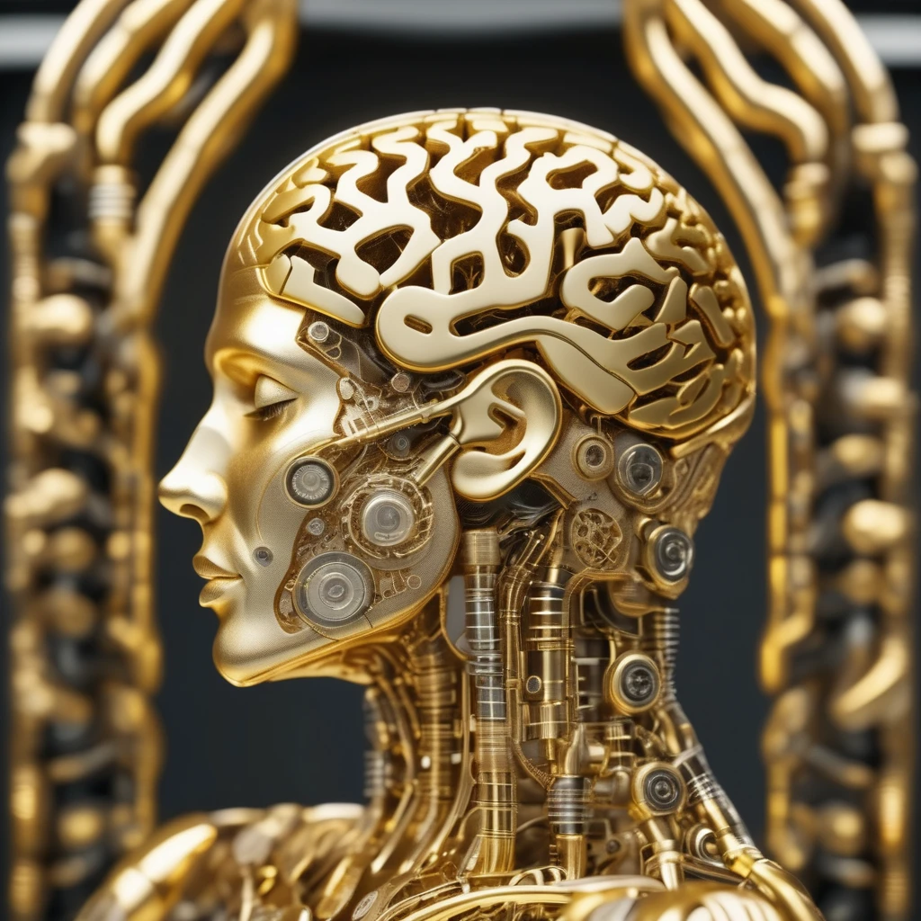 Golden human brain timeart