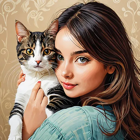 girl with cat