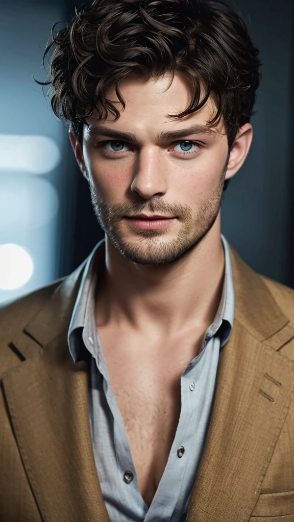 Porträt eines gutaussehenden Jamie Dornan