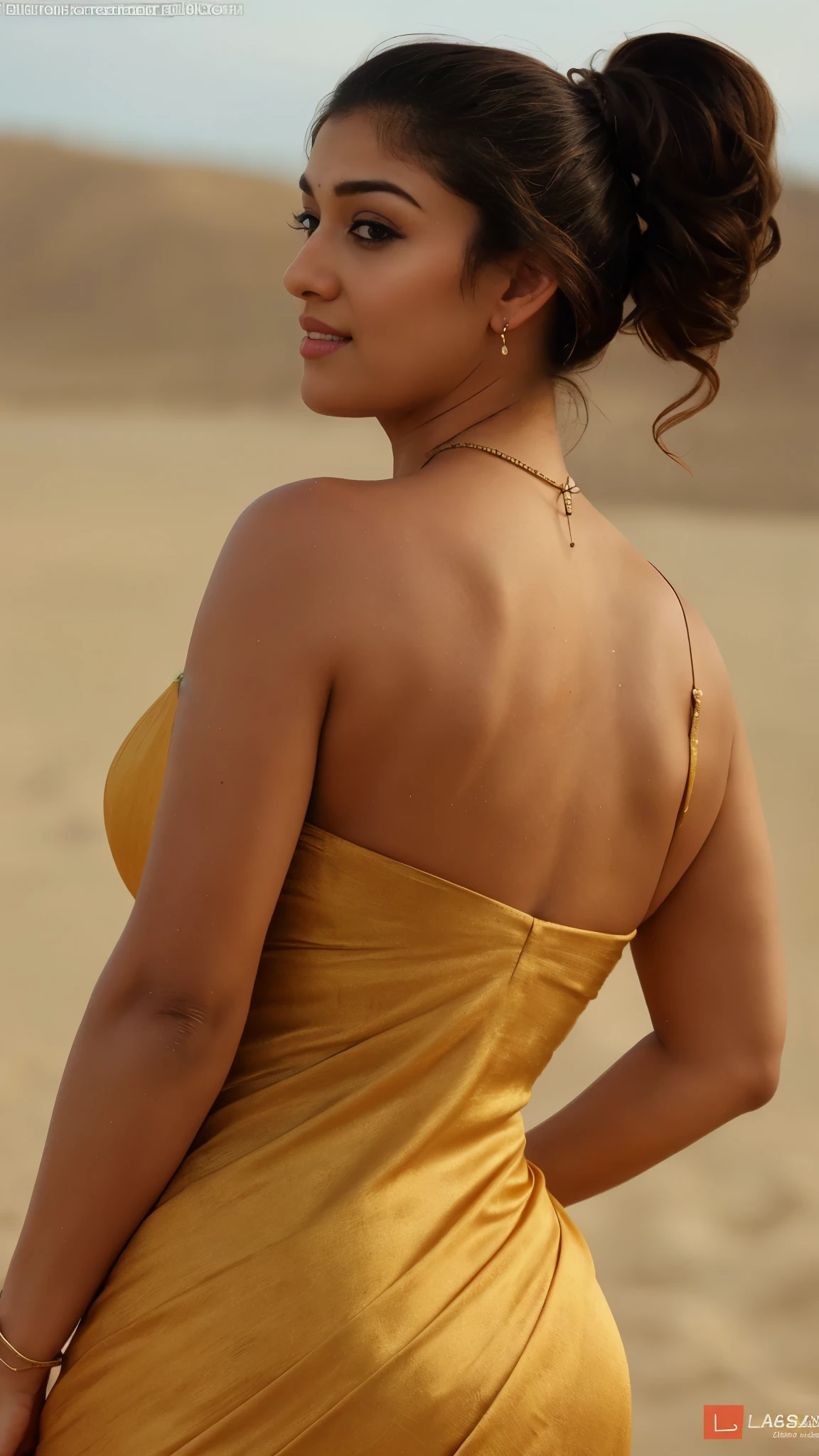 Anusha hot photoshoot in yellow dress - SeaArt AI