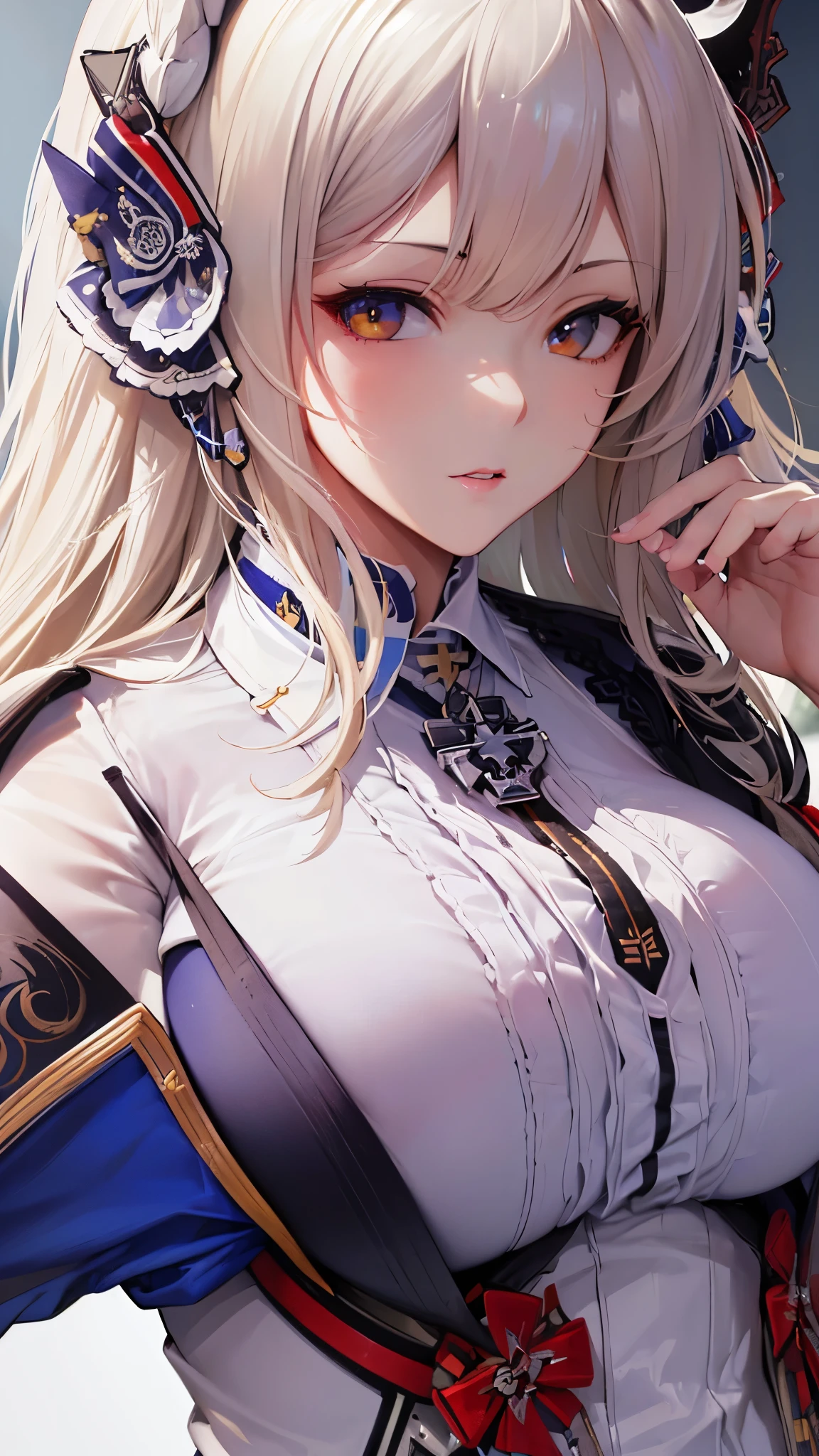 (((masterpiece))), (((High resolution))), (((8K quality))), (((perfect face))), (((Esex-AzurLane))), (((shirt))), (((high resolution face))), (((top quality eyes))), (((detailed face))), (((detailed texture))), look at the camera, big 
