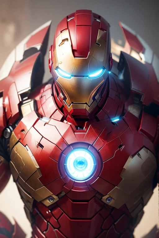 a highly detailed Purple iron man, beautiful detailed eyes glowing bright blue, intricate metal shell with complex textures and decorations, cinematic dramatic lighting, hyper realist