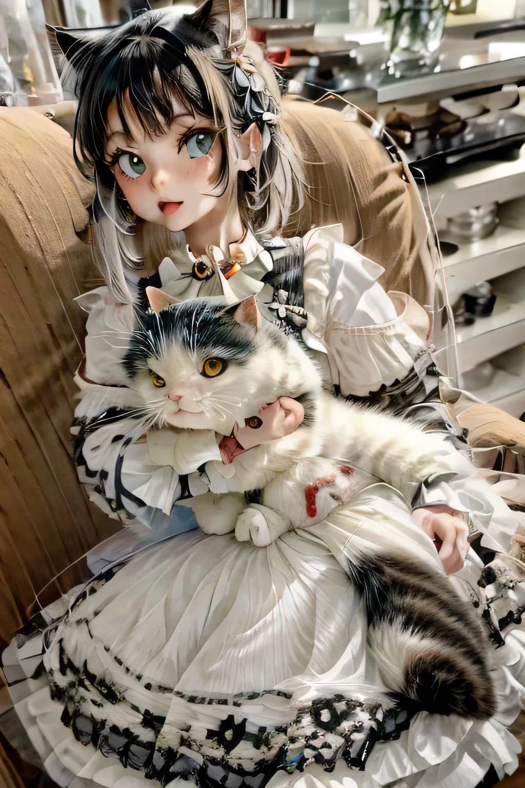 Girl with cat 