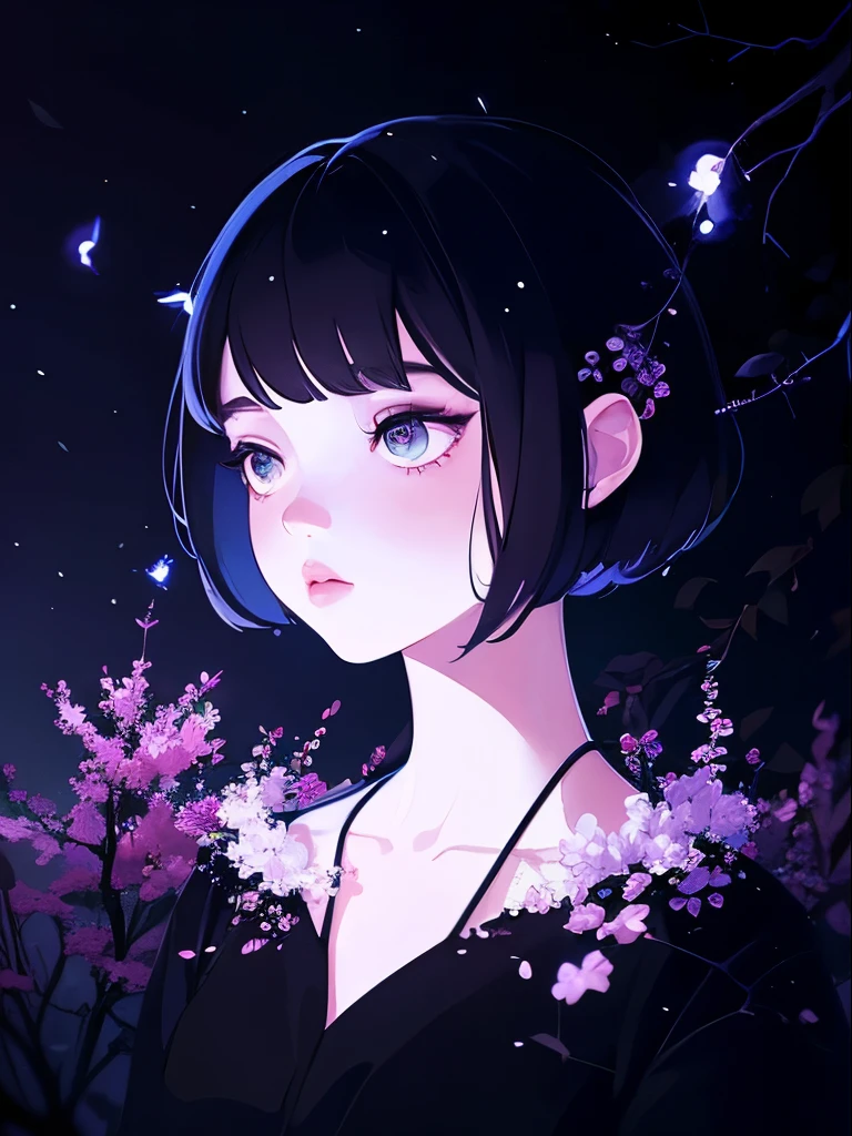 « Esprits parmi les branches et les lucioles » par Kuvshinov, Samdoesart, art onirique, (((Surréalisme))), (Style-Verre)