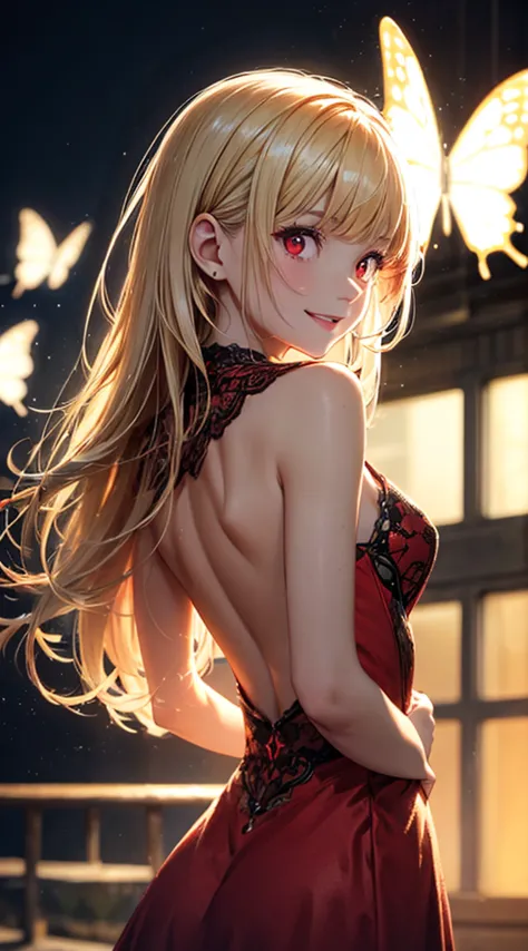 (​masterpiece),(top-quality:1.2),((perfect anatomy)),((arms behind back)),(1 girl),(flat chest),Highest quality,long blonde hair...