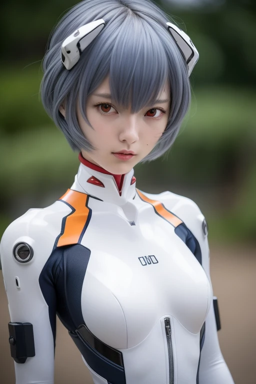(masterpiece:1.2), highest quality, (Beautiful details:1.4), Highly detailed photos, Natural light, 
Being outdoors, Hangar in the distance, Walking towards here, 
Rei Ayanami, One Girl, 
Dark navy blue hair, Smooth Hair, Thin Hair, short hair, (Dark red eyes:1.6), 
Don't leave or right々headgear of, White headpod, Headset Interface, 
Bodysuits, A plug suit that completely covers the body, A simple and soft plug suit, 透けない白いBodysuits,
Small breasts, small breasts, 