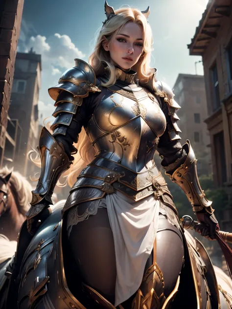 (masterpiece, superb detail, super detailed, high resolution), male focus, (((female armor))), (((armor dress set))), (she has l...