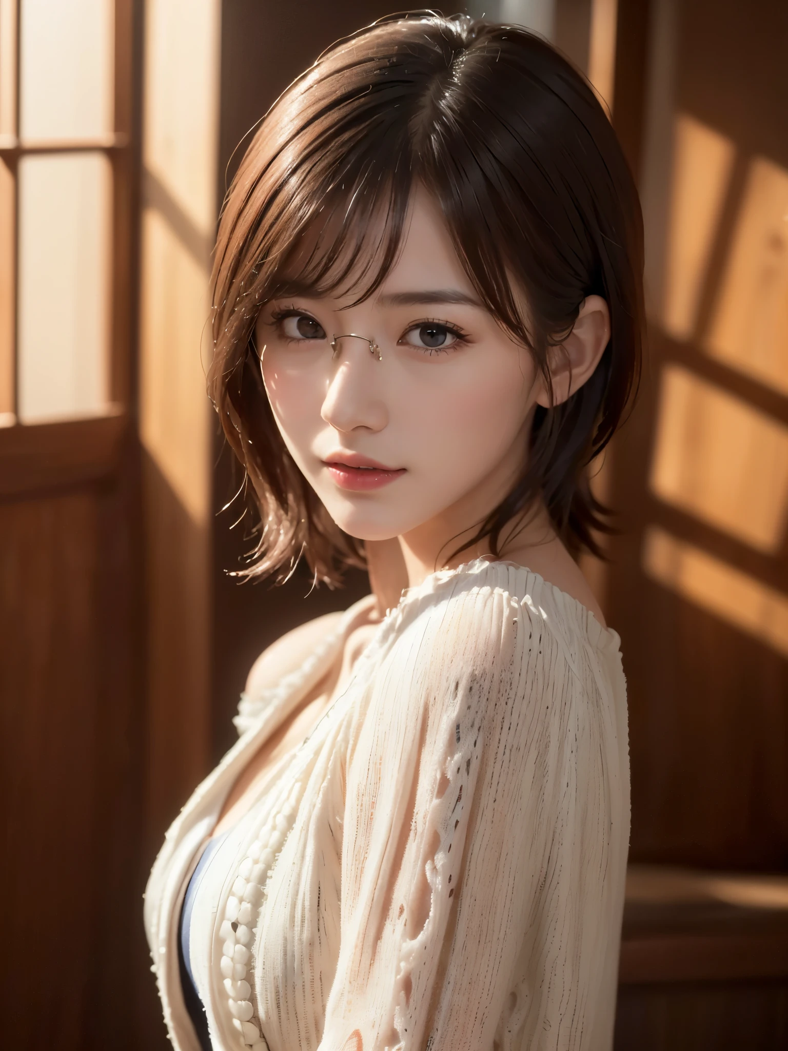 (((Chica De Pelo Medio:1.3, alone))), Mujer japonesa muy linda y hermosa., (sexy model), vestimenta profesional, (Hace 22 años: 1.1), (desde abajo:1.3), (Ángulo bajo:1.3), (disparo en el suelo:1.3), ((niña en la cima:1.5)), (parte posterior del brazo、fitdelia、entre las piernas:1.3), (Atractiva pose aleatoria:1.3), (cuarto de ducha de vidrio:1.3), romper ja, (cola de caballo con pompón:1.3), (pelo fino negro brillante:1.2), cabeza pequeña, Ojos café oscuro, ojos bonitos, ojos de princesa, golpes, pelo entre los ojos, cabello corto:1.3, Kirby, abdominales, Perfect abdominales, (pechos medianos a grandes:1.5, pechos caídos:1.5, senos desproporcionados:1.5), (cintura delgada: 1.15, abdominales:0.95), (hermosa chica detallada: 1.4), Labios partidos, labios rojos, Cara de maquillaje completo, (piel brillante), ((Cuerpo femenino perfecto)), (imagen de la parte superior del cuerpo:1.3), anatomía perfecta, proporciones perfectas, (Los rostros de las actrices coreanas más bellas:1.3, Cara de actriz japonesa muy linda y hermosa.:1.3, encantadora sonrisa ligera, feliz, break, (hombros descubiertos, Mi pecho se siente apretado, mostrar espectador, (Vestido elegante con hombros descubiertos y atención al detalle.:1.3), ropa fina, break, (fondo de cuarto de ducha simple:1.2, yo tomo una ducha, botella de jabón), (fondo oscuro), (Iluminación suave en el estudio.: 1.3), (luz falsa: 1.3), (iluminar desde el fondo: 1.3), break, (Realista, Realista: 1.37), (mesa, de la máxima calidad: 1.2), (ultra alta resolución: 1.2), (foto en bruto: 1.2), (enfoque nítido: 1.3), (Enfoque facial: 1.2), (Fondo de pantalla 8k integrado CG ultra detallado: 1.2), (Piel hermosa: 1.2), (piel pálida: 1.3), (very enfoque nítido: 1.5), (Ultra enfoque nítido: 1.5), (Cara hermosa y hermosa: 1.3), (fondo muy detallado, antecedentes detallados: 1.3), hyper-Realista photos, imagen muy clara, Imagen hiper detallada,(((vasos cuadrados pequeños)))、((Piel grasosa:1.2))