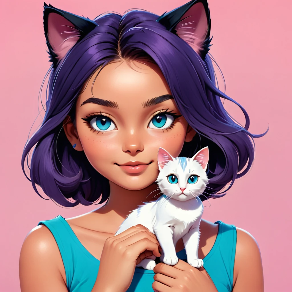 niña con gato