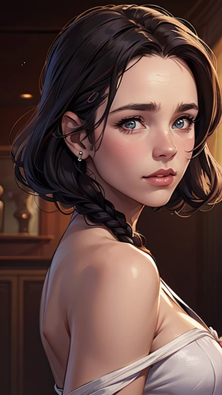 una mujer con cabello largo y negro y una camisa azul con una estrella en el pecho, hermoso arte digital, hermosa ilustración digital, arte digital realista 4k, arte digital realista 4k, Hermosa pintura digital, Hermosa pintura digital, impresionante ilustración digital, Alena Aenami e Artgerm, hermoso retrato detallado, hermosa pintura de personajes, Pintura real de personajes muy detallados., Lindo arte digital detallado, Retrato de diseño de personajes de terror fan art, hermoso cabello negro rizado ilustración digital retrato de alta calidad, Arte cómico, retrato de diseño de personajes, Mujer tetona desnuda con pechos medianos personaje femenino estilo dibujos animados Geena Davis guerrera mercenaria Personaje femenino Reina Anna de Arendelle con cicatrices de batalla Imagen de caricatura de una mujer .Ilustra??estilo de dibujos animados, estilo de arte de dibujos animados, estilo de arte de dibujos animados, estilo de ilustración digital, diseño de personajes muy detallado, coraje detallado arte digital, Fan art del bosque, Diseño de personajes de retrato, hermosa ilustración digital, retrato de alta calidad, Arte cómico, mujer joven con un cabello hermoso . Reina Anna de ArendelleHermosos ojos delineadosBusto mediano grande y maravillosa ropa sexy. amanecer brillante deseo imagen expresión,estrella, corazón, Arcoiris espectral, Abajo, cabello elegante menta blanco lavanda, macio, Idiomas mistos_SMS, (Abajo bonito e claro:1.2),, pintura de fantasía , Ojo de encaje con gran detalle., long trenzas, trenza, Universo, galaxia, Pelo largo, peinado fresco, el flujo, como, como, cabello súper fino, mejor calidad, alta calidad, Alta resolución, mejora de detalles, ((la imagen más bella in the world)), Obra de arte, mejor calidad, alta calidadmejora de detalles, ((la imagen más bella ), cabello brillante, Estampados de vestidos super chic, Sello flores, Pantimedias de malla,, ilustración de cintura a cabeza la reina Ana de