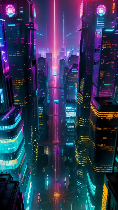 concept:(((this is an aerial photographic art work of a near-future city depicting a cyberpunk )))。 

quality:(highest quality, ...