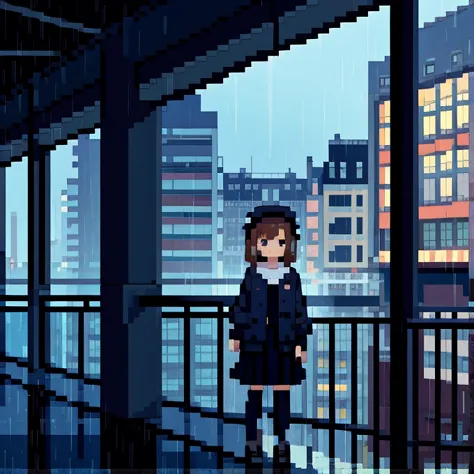 rainy city　hydrangea　City girl